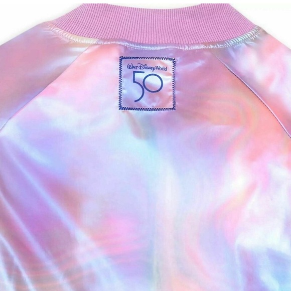 NWT Walt Disney World 50th Anniv EARidescent Pink Windbreaker Mickey Jacket - Picture 3 of 14